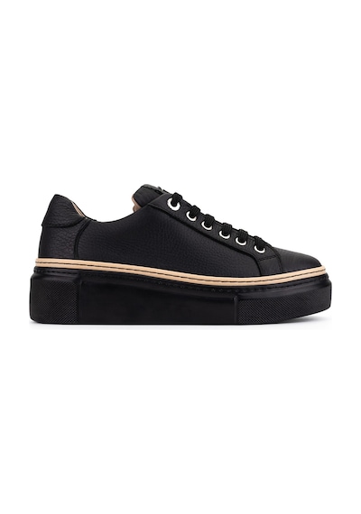 Tamer Tanca Kadın Hakiki Deri Siyah Floter Sneakers & Spor Ayakkabı 937 5022-09 Bn Ayk Y23 Sıyah Floter Siyah