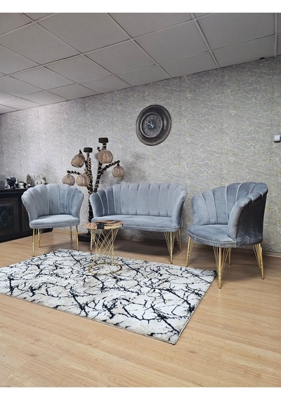 Zafir Gold Kaplama Tel Ayak Papatya Çay Seti Koltuk Takımı , Balkon, Salon, Ofis, Cafe Koltuk Takımı Gri Zafir Gold Kaplama Tel Ayak Papatya Çay Seti Koltuk Takımı , Balkon, Salon, Ofis, Cafe Koltuk Takımı Gri