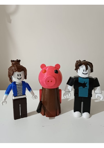 3'lü Roblox Karakter Figürleri Boy, Girl Bacon Ve Piggy