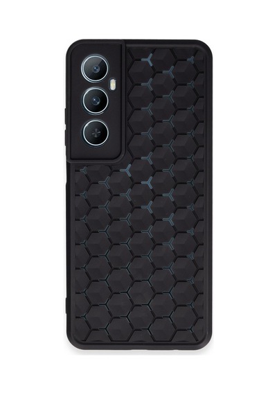 Realme C65 Uyumlu Kılıf Petek Silikon Kapak - Siyah