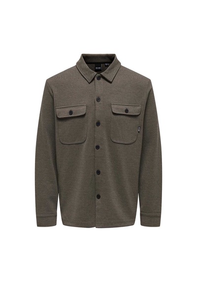 Only & Sons Erkek Onsnewkodyl Çift Cep Detaylı Uzun Kol Gömlek 22021279 Kahverengi