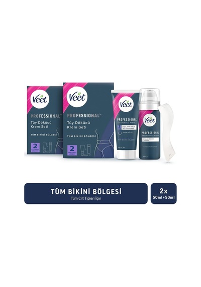 Professional Bikini Bölgesi Tüy Dökücü Krem Seti 50 Ml + 50 Ml X 2 Adet