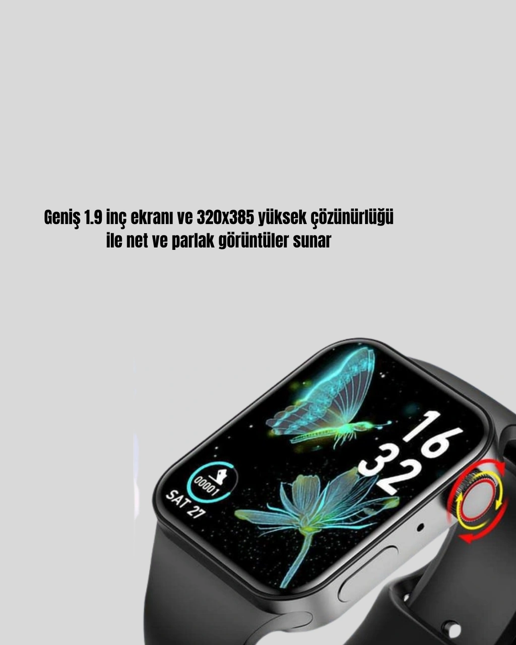 1.9 İnç Akıllı Saat Bluetooth 5.0, Kablosuz Şarjlı, Ip68 Su Geçirmez Akıllı Saat