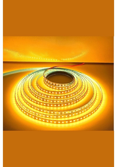 5 Volt 2835 Şerit Led 8 Mm Sarı Amber 60 Ledli Ip20 5 Metre