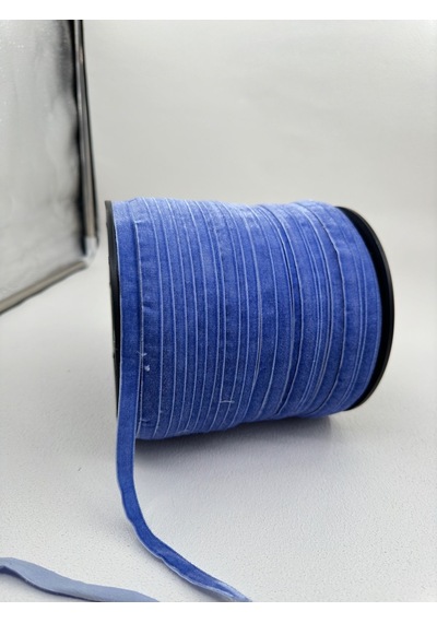 Paşateks- 1 Cm Düz Kadife-5 Metre -ec.mavi