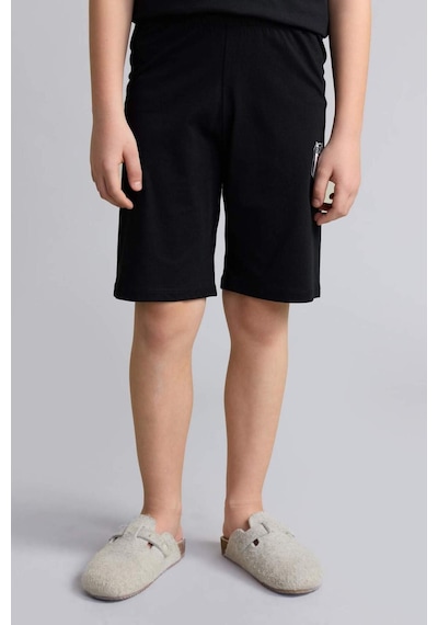 Defacto Beşiktaş Tişört Şort Pijama Takımı Erkek Çocuk H7342a826hsbk81 Siyah-bk81