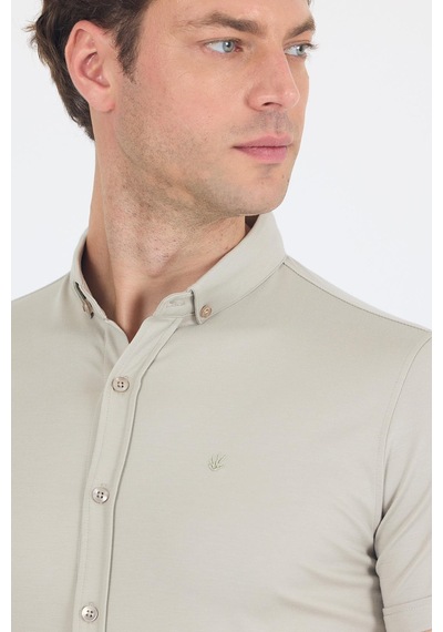 İmza Gri İtalyan Düğmeli Yaka Kısa Kol Cepsiz Slim Fit Gömlek 1004250255 Gri İmza Gri İtalyan Düğmeli Yaka Kısa Kol Cepsiz Slim Fit Gömlek 1004250255 Gri