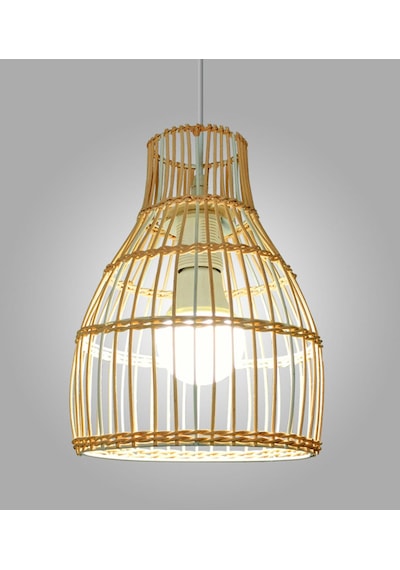 Suntek Rattan Abajur Avize Işık Fikstürü Kapak Art 18cmx26cm Bej