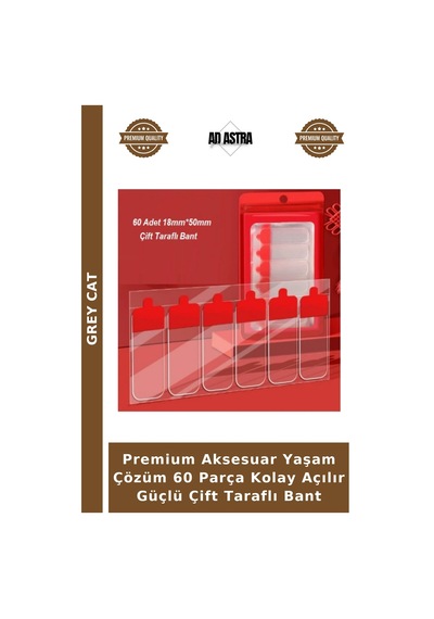 Premium Aksesuar Yaşam Çözüm 60 Parça Kolay Açılır Güçlü Çift Taraflı Bant