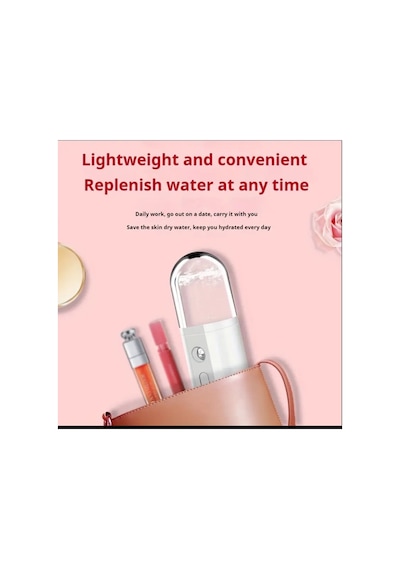Guangzhou Taşınabilir Yüz Nemlendirme Cihazı, El Tipi Nano Sprey Cihaz, Usb Şarjlı, Kompakt Pembe