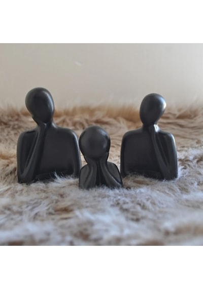 Bernami Mumluk Şamdanpinterest Aile Biblo Figür Heykel 3lu Set Siyah Diğer