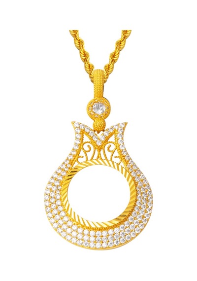 Lale Çeyrek Altın Çerçeveli Kolye KLCAS14K9583