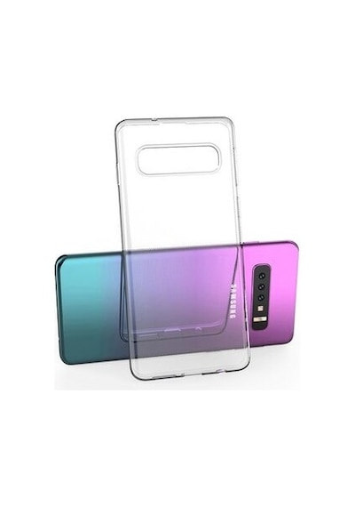 Samsung Galaxy S10 Plus İle Uyumlu Kılıf Şeffaf Kamera Korumalı Esnek Silikon Telefon Kılıfı Kapak