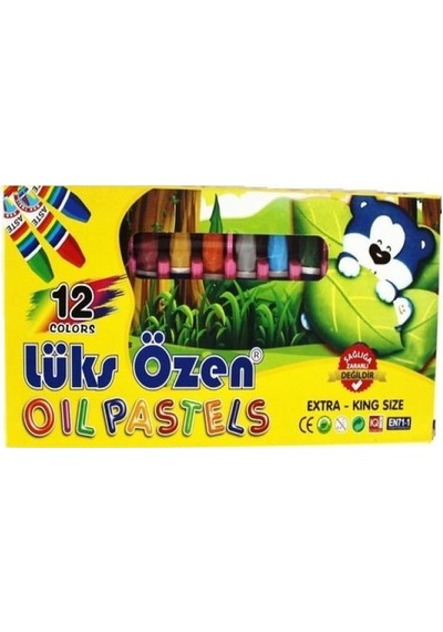 Pastel Boya 12 Renk Karton Kutu Lüks Özen Pastel Boya 12 Renk Kar