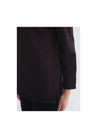 LC Waikiki Nevavm Farkıyla Lcw Grace Bordo Jakar Desenli Kadın Hırka Bordo - 927429160 Bordo