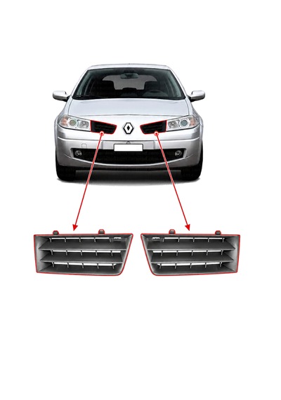 Renault Megane 2 2003-2005 / Faz 1 Ön Panjur Seti - Sağ + Sol 2 Parça 1 Takım