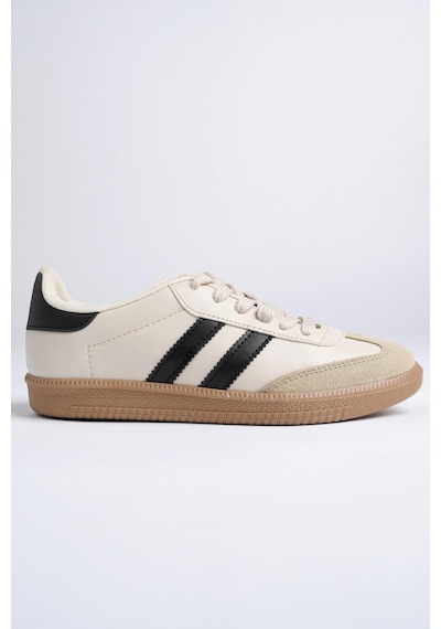 Muggo Gordon Unisex Ortopedik Günlük Garantili Bağcıklı Yürüyüş Koşu Sneaker Spor Ayakkabı Bej