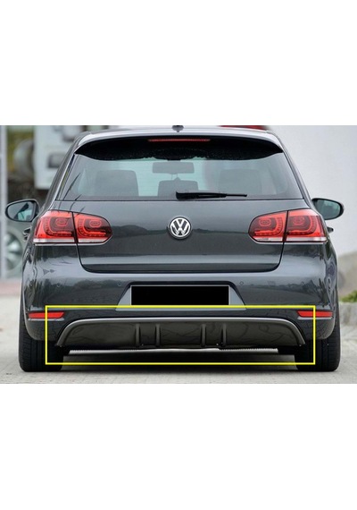 Vw Golf 6 Rieger Difüzör Parlak Siyah Plastik 2008 2009 2010 2011 2012 Arka-difizör-bodykit-ek