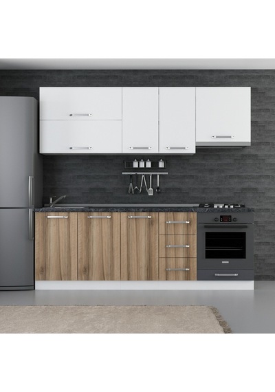 Minar 230 Cm Mutfak Dolabı Beyaz Dore 230-D5 Beyaz