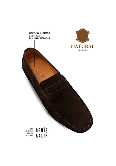 Sermoda Erkek Loafer - Hakiki Deri Rok Loafer Erkek Ayakkabı Süet Kahve