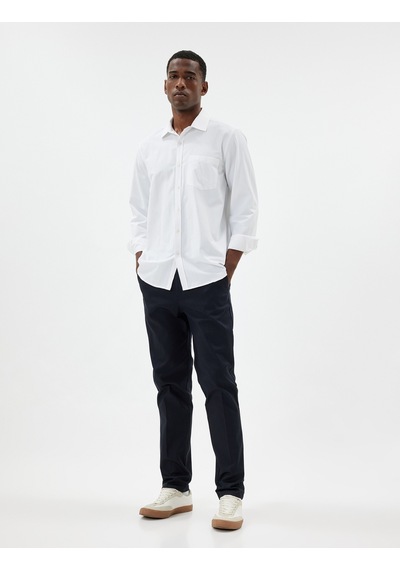 Koton Chino Pantolon Slim Fit Cep Detaylı Pamuklu Lacivert 5wam40037hw Lacivert