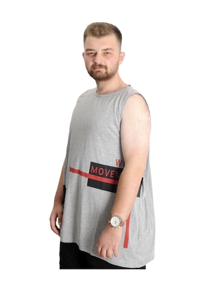 Mode Xl Büyük Beden Erkek Tshirt Kolsuz Active 22131 Grimelanj 001