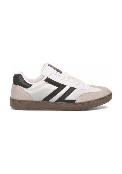 Lento Beyaz-siyah Bağcıklı Hafif Rahat Unisex Yürüyüş Ve Spor Ayakkabı Sneaker 234750 Beyaz - Siyah