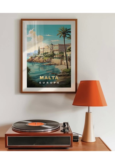 Çerçevesiz Poster Malta Sahil Manzarası Ve Akdeniz Huzuru