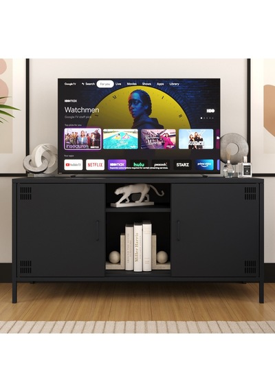 Pera Tv Ünitesi, Tv Dolabı,2 Kapaklı, Açık Raflı 130,50 X 40 X 64,50 Cm Ral 7016 Antrasit Pera Tv Ünitesi, Tv Dolabı,2 Kapaklı, Açık Raflı 130,50 X 40 X 64,50 Cm Ral 7016 Antrasit