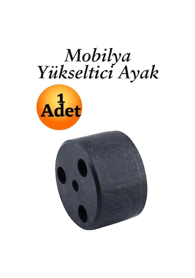 Capsule 3.7 Cm Siyah Mobilya Ayak Yükseltici Baza Ayağı Koltuk Kanepe Altı Puf Ayakları Çap: 6 Cm Siyah Siyah