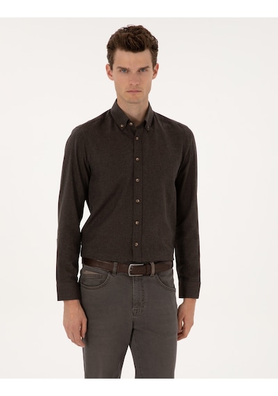 Pierre Cardin Erkek Kahverengi Gömlek Desenli 50316751-vr029 Kahverengi