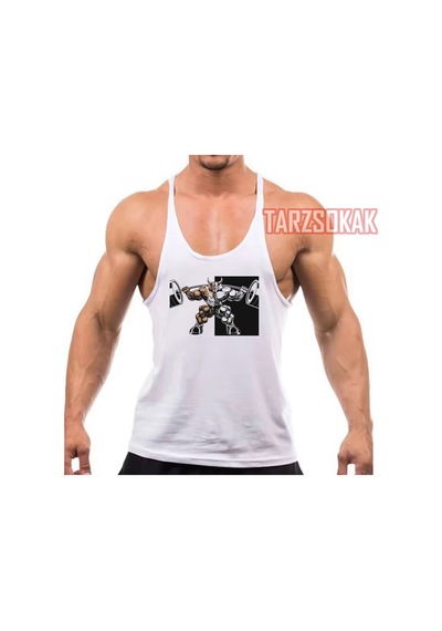 Tarzsokak Gym Tank Top Fitness Sporcu Atleti Gym37 Beyaz