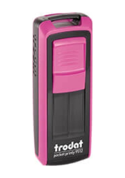 Trodat Cep Kaşe 9511 - Pembe Makine - Mavi Mürekkep