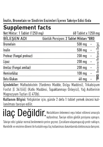 Vitagenom Bromelain Kompleks 1250 MG 60 Tablet