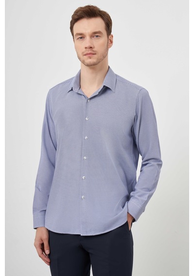 Morven Erkek Lacivert Slim Fit Desenli Gömlek 24mc004095200 Lacivert