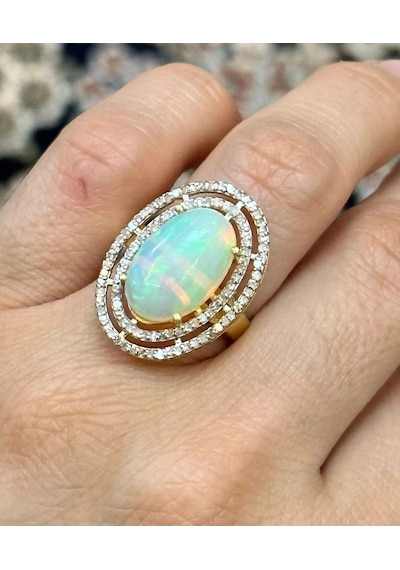Opal Elmas Yüzük 053