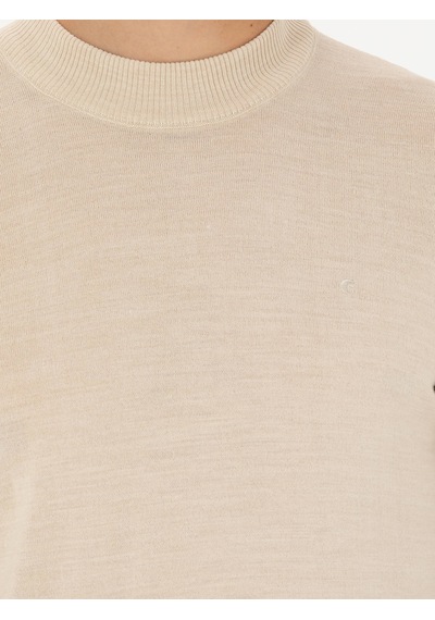 Cacharel Bej Slim Fit Çeyrek Balıkçı Yaka Triko Kazak