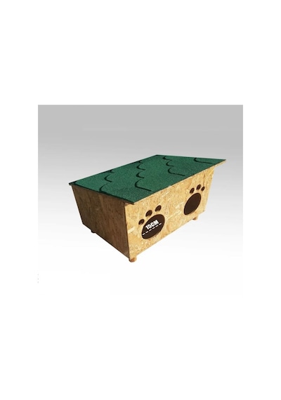 Kedi Kulübesi Profesyonel Multible Greenroof 2/4 Ahşap Kedi Evi 62 x 50 x 85 CM