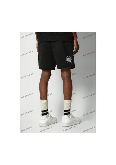 Tarzsokak Y2k Unisex Yaz Şort Bermuda Harajuka Anime Retro Kod-11517 Siyah