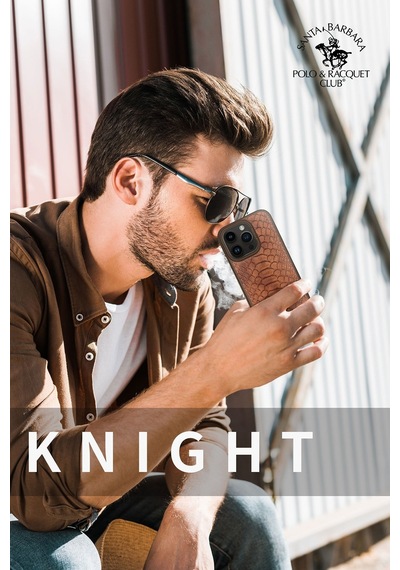 Santa Barbara Polo Knight-Apple iPhone  Uyumlu  14 Pro Kilif.yılan Derisi Tasarımı.Apple iPhone  Uyumlu  14 Pro Deri Kılıf Kahverengi