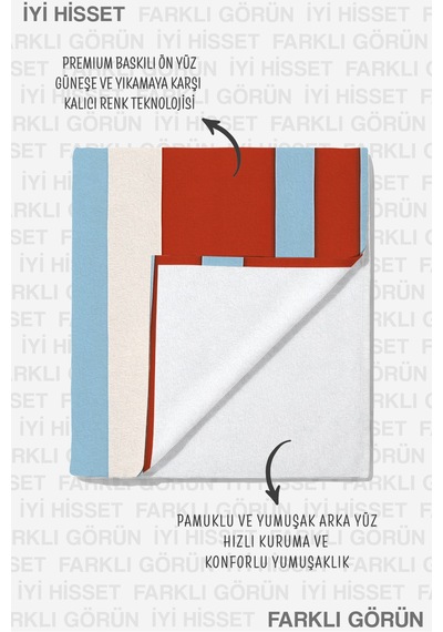 Çizgili Renk Bloklu Modern Plaj Havlusu - Akdeniz Stil Kiremit Mavi Hızlı Kuruyan Mikrofiber Havlu Yağmur Karamel Çizgili Renk Bloklu Modern Plaj Havlusu - Akdeniz Stil Kiremit Mavi Hızlı Kuruyan Mikrofiber Havlu Yağmur Karamel