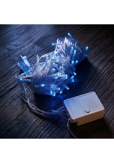 10m 100 Led Damla Uçlu Mavi Işık Şeffaf Kablo Diğer