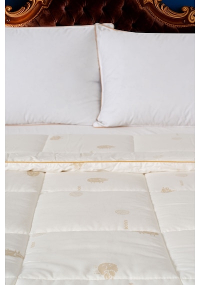 Varol Pure Woll Çift Kişilik Yün Yorgan 195x215 Cm %100 Pamuk Kılıf Bez Çantalı Krem