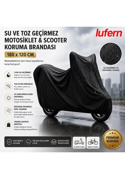 Yırtılmaya Dayanıklı Motosiklet Scooter Koruma Brandası Su Toz Ve Kir Geçirmez Yağmur Kar 180x120 Cm