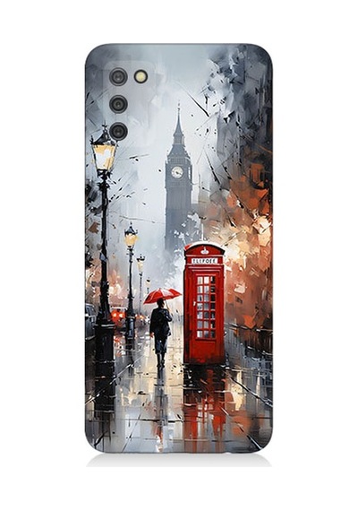 Samsung Galaxy A02s Uyumlu Kırmızı Telefon Desenli Silikon Kılıf