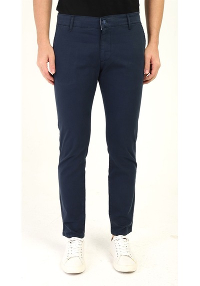 Tom Free Store Erkek Likralı Esnek Kumaş Pamuklu Yumuşak Dokulu Chino Pantolon Lacivert