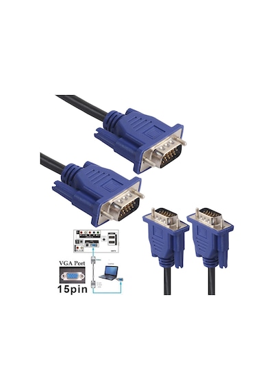 5 Metre Vga Kablo Görüntü Monitör Projeksiyon Kablosu
