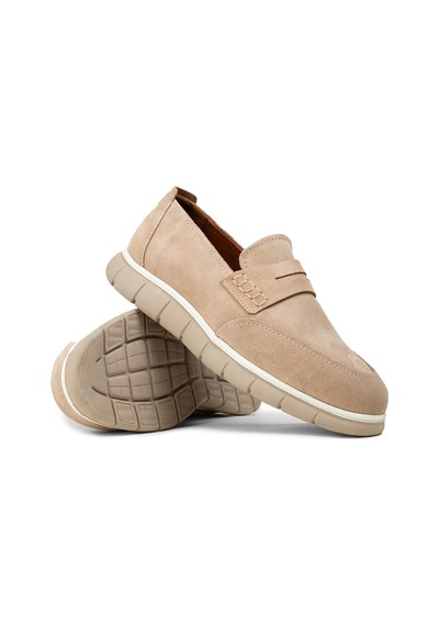 Deery Erkek Bej Hakiki Süet Loafer Ayakkabı - 02045mbeje01