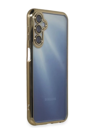 Newface Samsung Galaxy A25 5g Kılıf Razer Lensli Silikon - Gold Altın