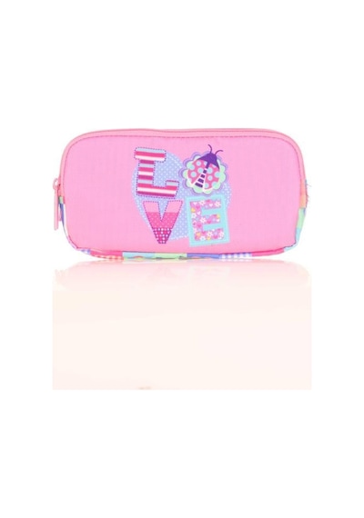 Kaukko Kids 3 Bölmeli Kalem Çantası Paterned Love Pembe L8149